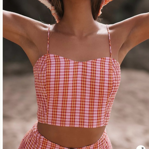 Anthropologie Tops - NWT Anthropologie Gingham Crop Tank